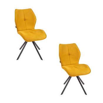 Krzesło obrotowe tapicerowane Napoli żółte - 2 szt