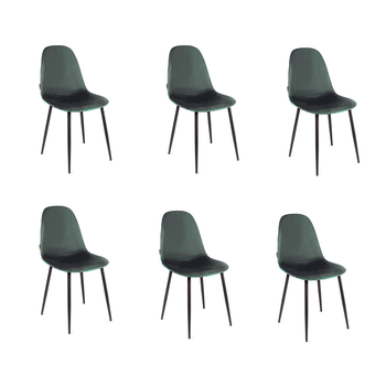 Krzesło Fiore Floral velvet zielone - 6 sztuk