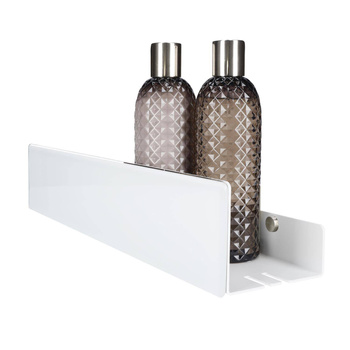 Biała półka łazienkowa pod prysznic, lustro, nad wannę ISLA - lacobel biały