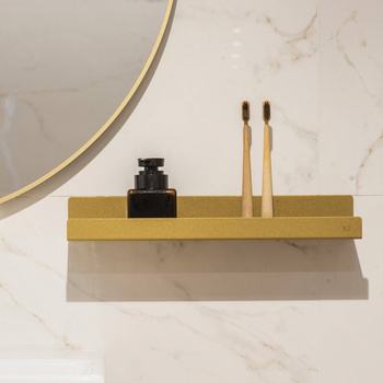 Złota półka łazienkowa pod lustro samoprzylepna ANKONA 40cm