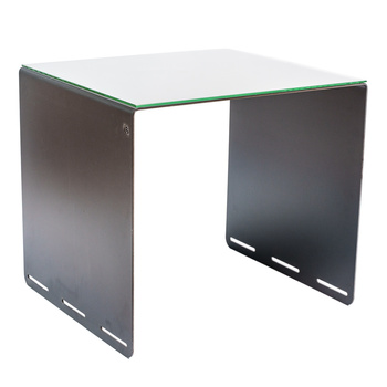 Nowoczesny Stolik kawowy Stalowy Flavio z Przezroczystym szklanym blatem