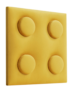 Panel tapicerowany w kształcie klocków 25 x 25 x 4 cm żółty