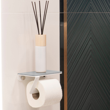 Uchwyt na papier toaletowy PIXEL Biały lacobel szary