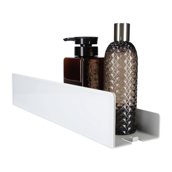 Szara półka łazienkowa ISLA 40cm lacobel biały