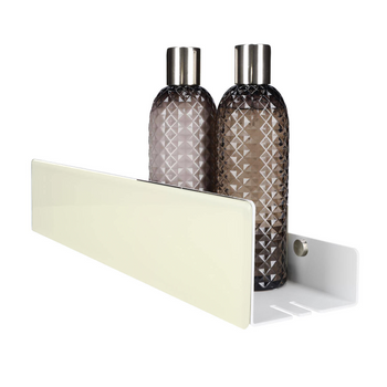 Biała półka łazienkowa ISLA 40cm lacobel kremowy