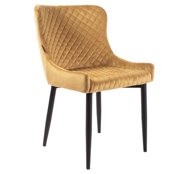 Krzesło tapicerowane Verona velvet musztardowy