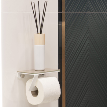 Uchwyt na papier toaletowy PIXEL Biały lacobel beżowy