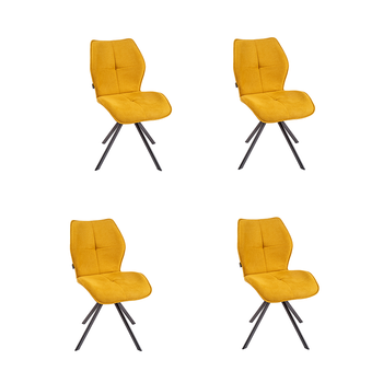 Krzesło obrotowe tapicerowane Napoli żółte - 4 szt