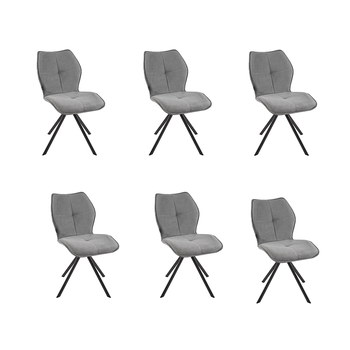 Krzesło obrotowe tapicerowane Napoli szare - 6 szt