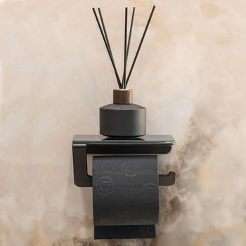 Czarny Uchwyt na papier toaletowy PIXEL lacobel czarny