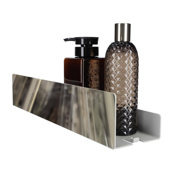 Szara półka łazienkowa ISLA 40cm lacobel lustro