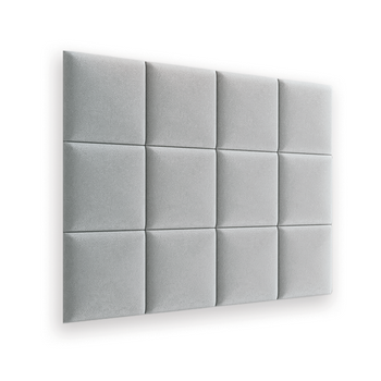 Zestaw 12x Panele Tapicerowane 30x30 cm Wezgłowie Gładkie Kwadrat Jasny Szary