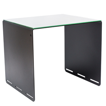 Nowoczesny Stolik kawowy Czarny Flavio z Przezroczystym szklanym blatem