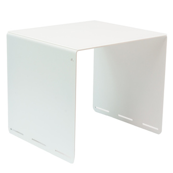 Nowoczesny Stolik kawowy Biały Flavio z Białym szklanym blatem