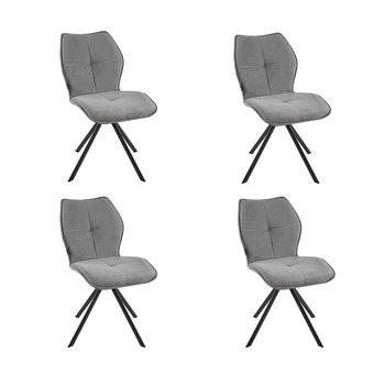 Krzesło obrotowe tapicerowane Napoli szare - 4 szt