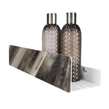 Biała półka łazienkowa pod prysznic, lustro, nad wannę ISLA - lustro