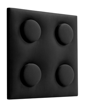 Panel tapicerowany w kształcie klocków 25 x 25 x 4 cm czarny 2219