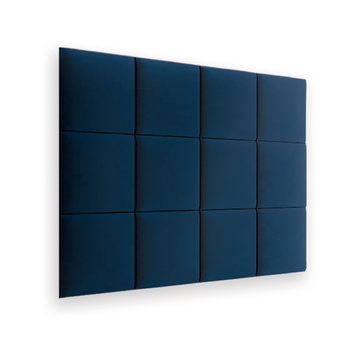Zestaw 12x Panele Tapicerowane 30x30 cm Wezgłowie Gładkie Kwadrat Niebieski