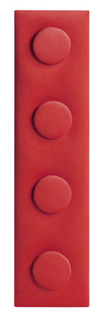 Panel tapicerowany w kształcie klocków 12,5 x 50 x 4 cm czerwony