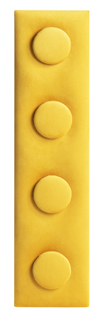 Panel tapicerowany w kształcie klocków 12,5 x 50 x 4 cm żółty