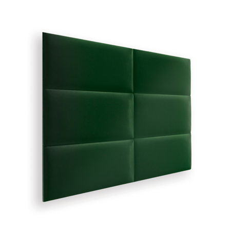 Zestaw 6x Panele Tapicerowane 60x30 cm Wezgłowie Gładkie Zielony Butelkowy